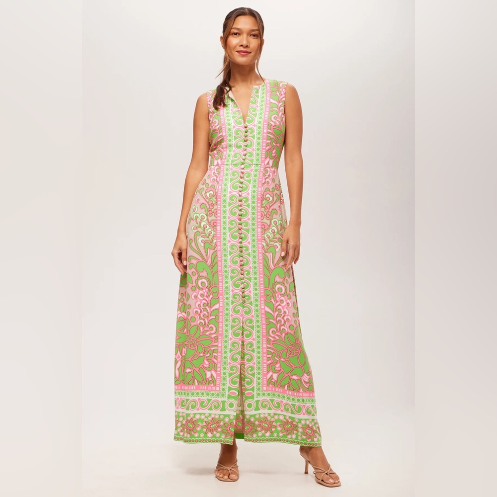 NWT TRINA TURK Novak Sleeveless Midi Dress - Petra Floral - Picture 2 of 10